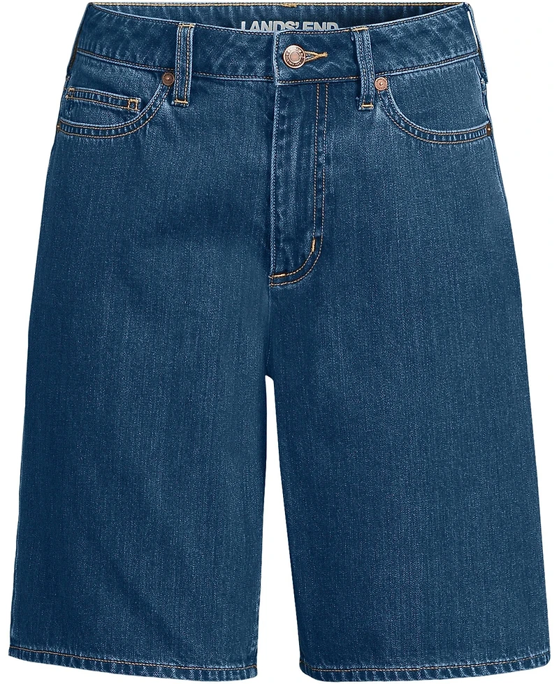 Lands' End Petite Lightweight Denim Mid Rise 10" Shorts