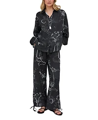 Raffya Women's Palm Button Down Print Shirt