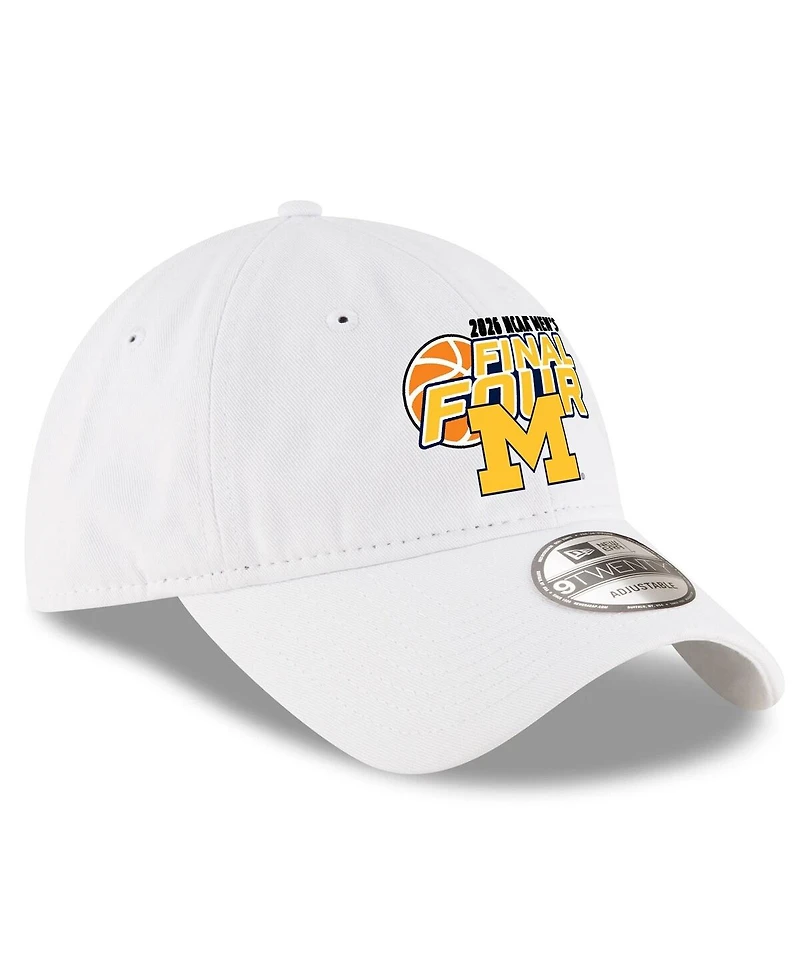New Era Men's White Michigan Wolverines 2026 Ncaa Men's Basketball Tournament March Madness Final Four 9TWENTY Adjustable Hat
