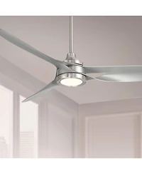 Casa Vieja 54" Mystere Brushed Nickel Indoor/Outdoor Led Ceiling Fan