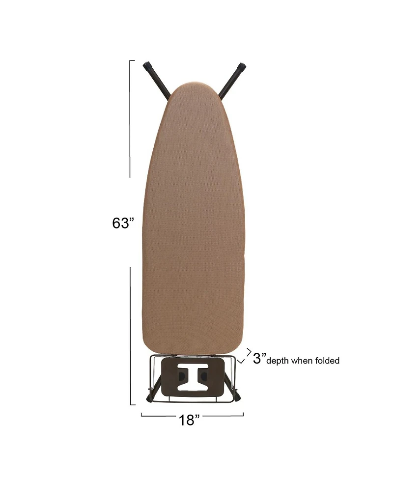 Household Essentials Mega Wide Top Ironing Board, 4-Legs, Antique Bronze Frame