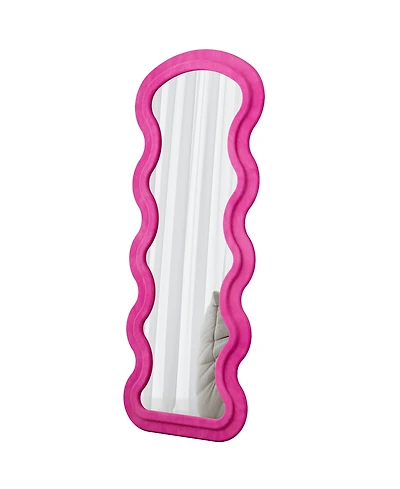 Busdays Full Length Wave Floor Mirror Flannel Design with Stand for Bedroom Living Room Hanging or Wall Leaning
