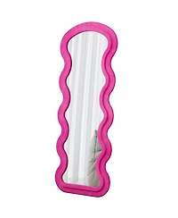 Busdays Full Length Wave Floor Mirror Flannel Design with Stand for Bedroom Living Room Hanging or Wall Leaning