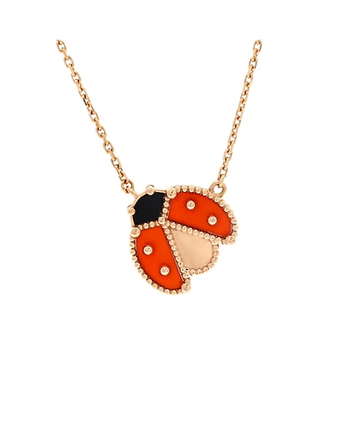 Pre-Owned Van Cleef & Arpels Lucky Spring Open Wings Ladybug Pendant Necklace