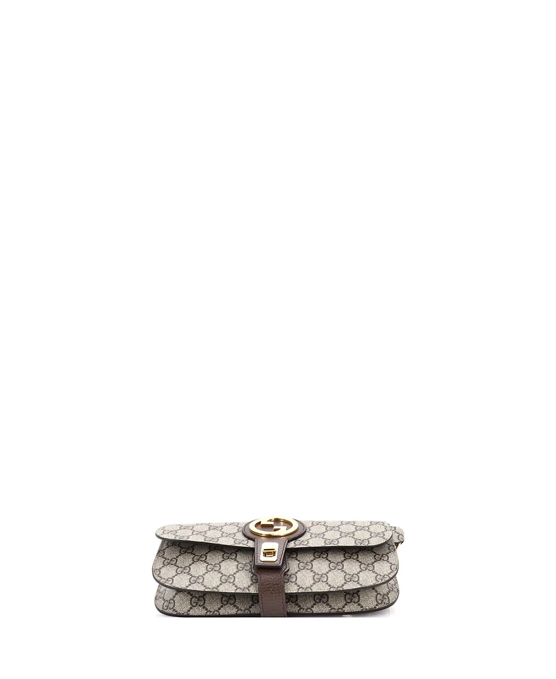 Pre-Owned Gucci Blondie Flap Pocket Belt Bag Gg Coated Canvas