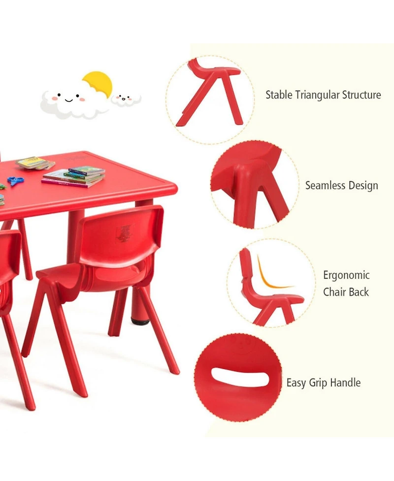 Gouun 4-Pack Stackable Pp Plastic Classroom Chairs for Kids