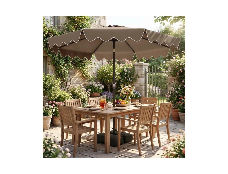 Slickblue Outdoor Patio Umbrella with Stable Weighted Base and Sandbag Anchors