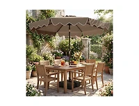 Slickblue Outdoor Patio Umbrella with Stable Weighted Base and Sandbag Anchors
