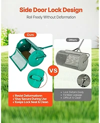 Sugift Compost Spreader, 24 inches Wide with Adjustable Height, Powder-Coated Steel Roller