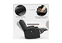 Aecojoy Massage Recliner Manual Chair with Heating & 360° Swivel Rocking Function