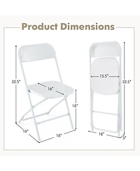 Gouun 770 lbs Capacity 4-Pack Metal Folding Chairs with Pp Seat and Back