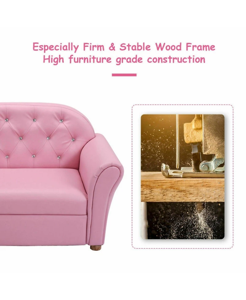 Gouun Kids Princess Armrest Lounge Chair with Pvc Upholstery