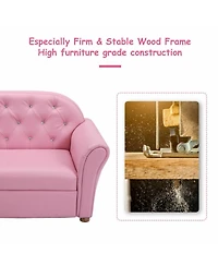 Gouun Kids Princess Armrest Lounge Chair with Pvc Upholstery