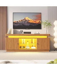 gaomon Tv Stand, Entertainment Center for Tvs , Modern Tv Stand with Storage, Power Outlets and Adjustable Shelf, TV Console LivingRoom