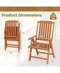 Gouun Foldable Hdpe All-Weather Outdoor Dining Chair with Armrests