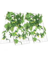 Sugift Cucumber Trellis, 35" x 55", Foldable with Plant Clips, Metal Garden Support