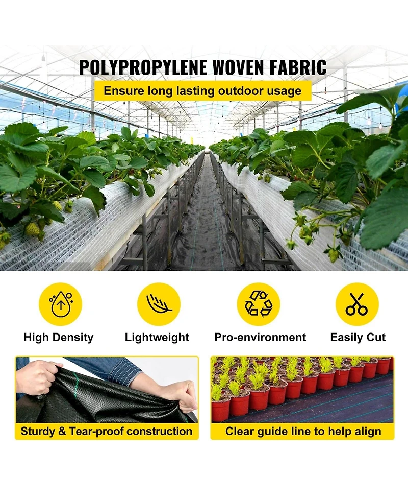 Sugift Weed Control Fabric 6ft x 300ft, Heavy Duty Geo Textile Fabric for Yard