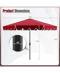Sugift 10 ft Patio Market Umbrella with Crank and Tilt Adjustment