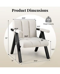 Gouun Oversized Accent Chair with Ergonomic Backrest and Metal Frame