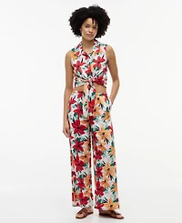 Tommy Hilfiger Women's Printed Linen-Blend Pants