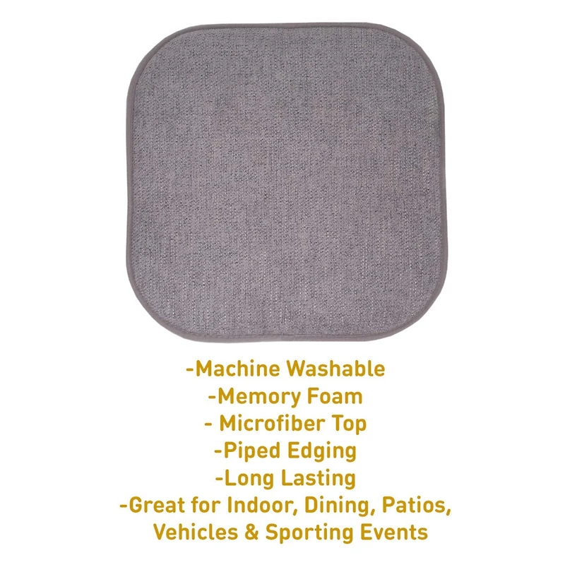 Gnuadz 2 Pack Chair Cushion Memory Foam Pads Non Skid Rubber Seat Cover