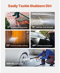 Sugift Electric Pressure Washer, 2000 Psi, 2.8 Gpm, with Nozzles and Foam Cannon