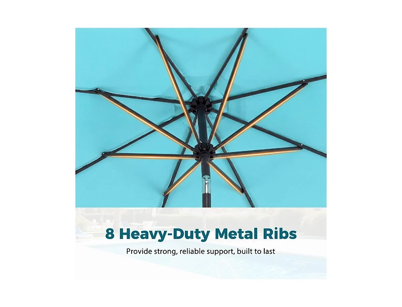 Slickblue Outdoor Umbrella with Stable Weighted Base and Sandbags for Patio