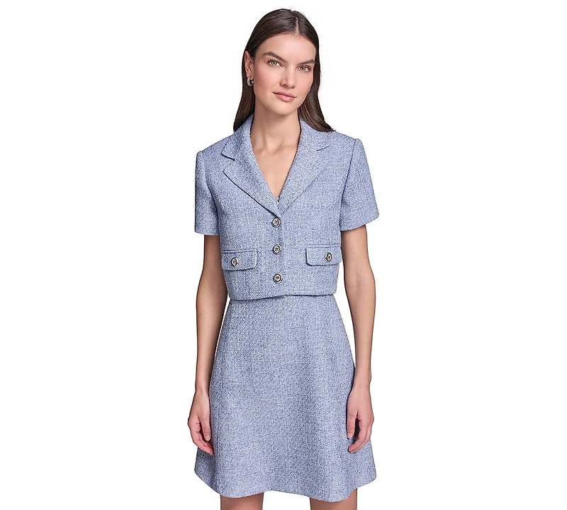 Karl Lagerfeld Paris Women's Cropped Tweed Jacket