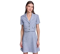 Karl Lagerfeld Paris Women's Cropped Tweed Jacket