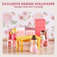 Tiny Land Sweetwood Love Dollhouse for Girls without Dolls, Diy Pretend Play 6 Rooms Wooden Doll House