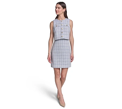 Karl Lagerfeld Paris Women's Tweed Popover Top Dress
