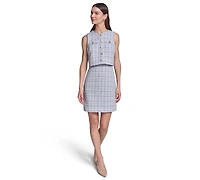 Karl Lagerfeld Paris Women's Tweed Popover Top Dress