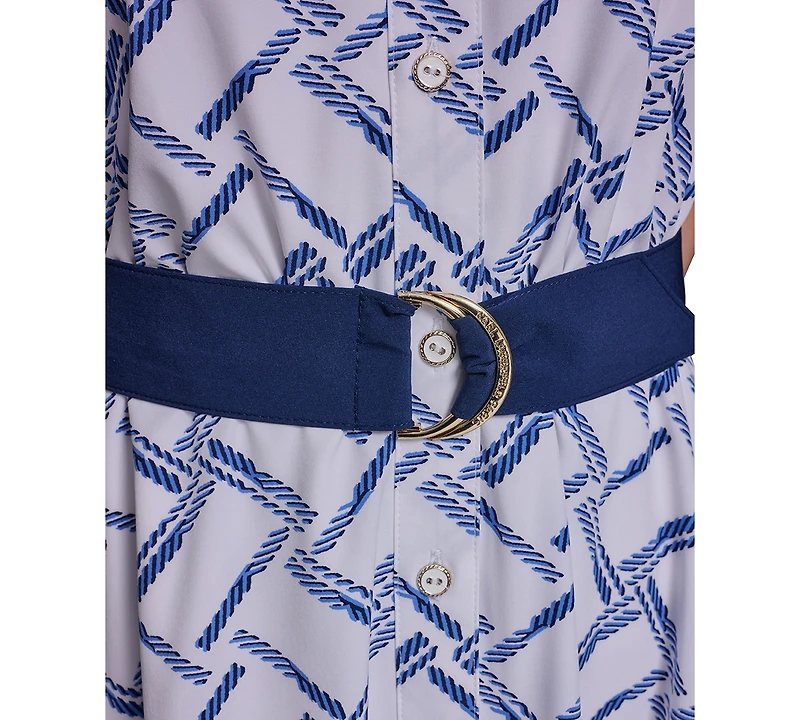 Karl Lagerfeld Paris Women's Printed Hanky Hem Midi Dress