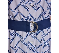 Karl Lagerfeld Paris Women's Printed Hanky Hem Midi Dress