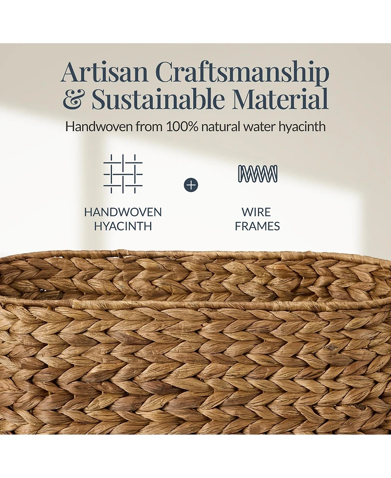 Best Choice Products 6-Pc Water Hyacinth Bathroom Storage Set, Includes Trays, Trash Bin, Toilet Paper Storage, Tissue Box Cover, Garbage Can