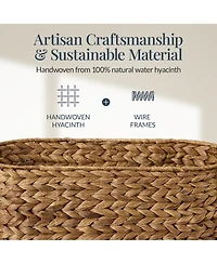 Best Choice Products 6-Pc Water Hyacinth Bathroom Storage Set, Includes Trays, Trash Bin, Toilet Paper Storage, Tissue Box Cover, Garbage Can