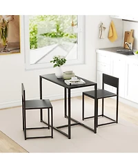 Homcom 3-Piece Industrial Dining Table Set for 2 Kitchen Table and Chairs