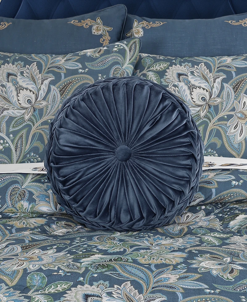 Five Queens Court Michaela Tufted Round Decorative Pillow, 15" x 15"