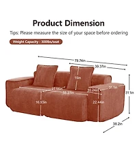 Rainsken Elegant Velvet Deep Seat Loveseat