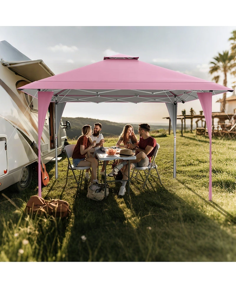 Sugift 13 x 13 ft Pop Up Gazebo with Carrying Bag Stakes and Wind Ropes