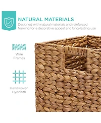 Best Choice Products 12x12in Hyacinth Baskets, Set of 5 Multipurpose Collapsible Organizers w/ Inserts