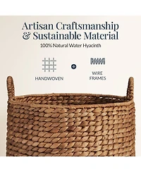 Best Choice Products 2-Piece Round Nesting Baskets Handles, Handwoven Water Hyacinth, Storage Organizer