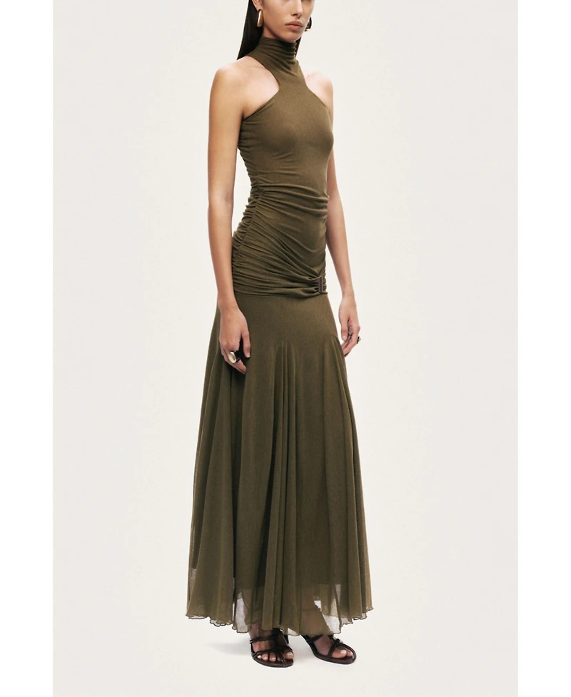 Nocturne Women's Halter Neck Draped Maxi Dress