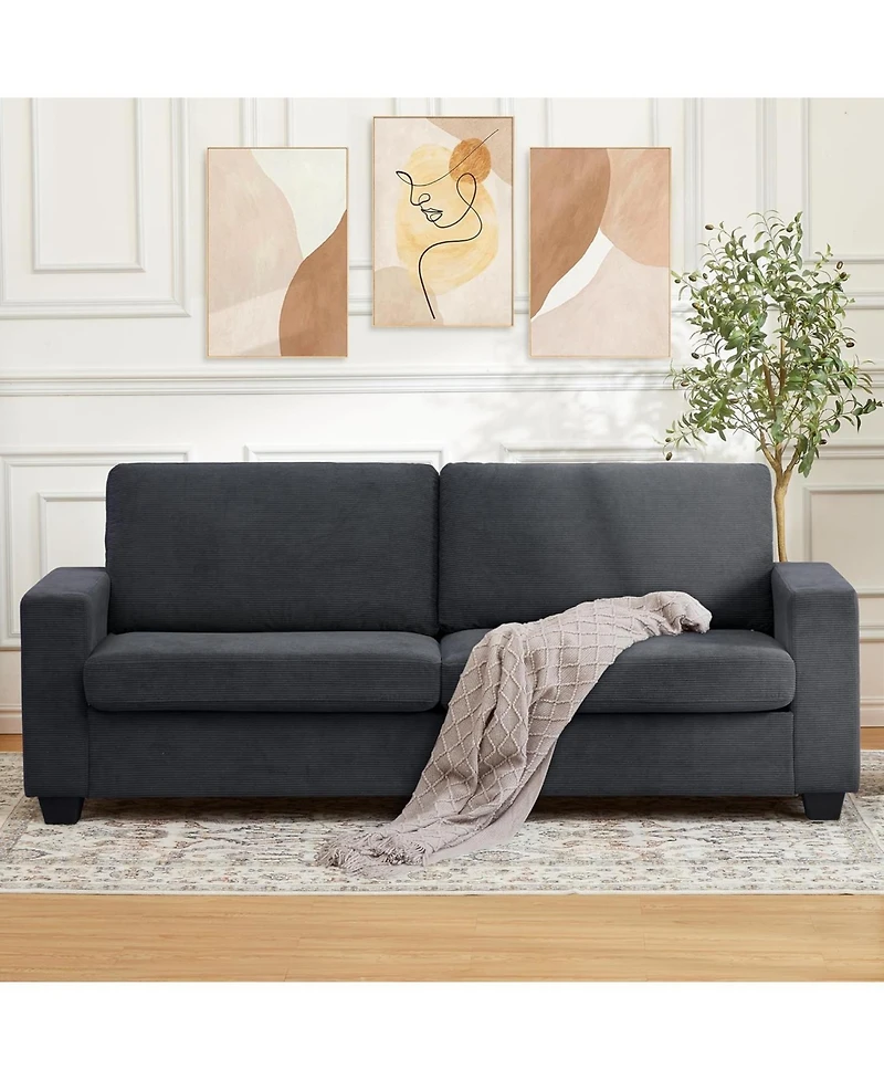 gaomon Loveseat Sofa Couch for Living Room, 83 Inch Corduroy 2 Seater Love Seat with Wide Armrest, Removable Washable Cushion Cover Small Spaces