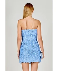 endless rose Women's Strapless Floral Dress