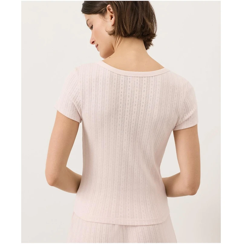 Pact Women's Organic Cotton Pointelle Scoop Neck Tee