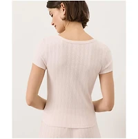 Pact Women's Organic Cotton Pointelle Scoop Neck Tee