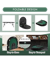 Slickblue Foldable 10-Player Poker Table with Led Lights and Usb Ports Ideal for Texas