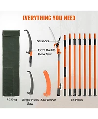 Sugift Manual Pole Saw, 7.3-27 ft Extendable Tree Pruner with Steel Blade for Branch Trimming