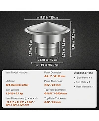 Sugift Chimney Cap, 6 Inch, 304 Stainless Steel Round Roof Rain Cap for Insulation